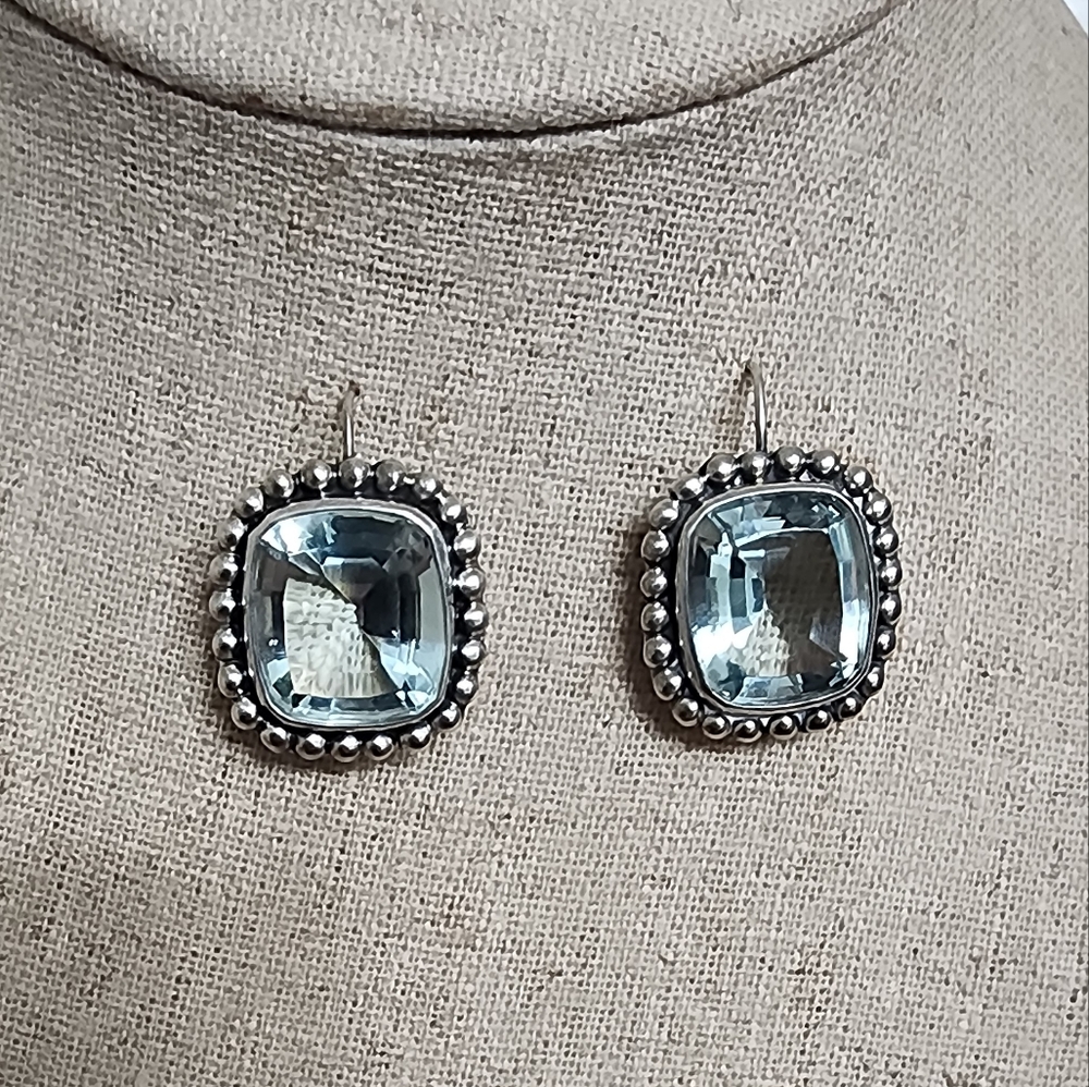 Large Vintage Aquamarine Earrings